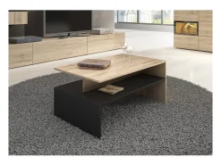 Mesa De Centro*Meublorama Mesa de centro design coleção RAMOS cor carvalho e preto. Castanho