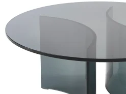 Vente-unique Mesa de centro design em vidro temperado - Antracite - OKLAMA^ Mesa De Centro