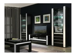 Sale Meublorama Mesa de centro design LINA nas cores e branco brilhante. Preto