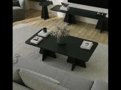 Mesa De Centro*Concept-Usine Mesa de centro design preta SHAMP moderna e elegante com arrumação Preto
