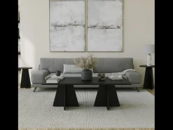 Mesa De Centro*Concept-Usine Mesa de centro design preta SHAMP moderna e elegante com arrumação Preto