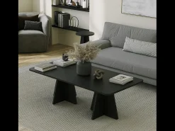 Mesa De Centro*Concept-Usine Mesa de centro design preta SHAMP moderna e elegante com arrumação Preto