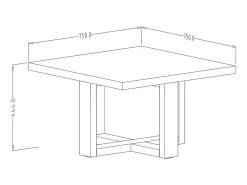 Mesa De Centro*Meublorama Mesa de centro design quadrada da coleção COXI na cor carvalho. Castanho
