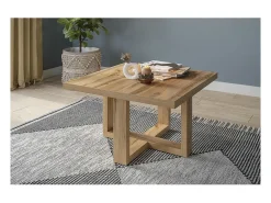 Mesa De Centro*Meublorama Mesa de centro design quadrada da coleção COXI na cor carvalho. Castanho