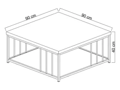 Discount Dmora Mesa de centro DFedrizz, Mesa de café, Porta-revistas para sofá, Prateleira para sala de estar, 90x39h40 cm, e Dourado Branco