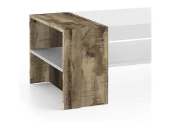 Discount Dmora Mesa de centro Dfort, Mesa de centro baixa, Porta-revistas, 100% Fabricado na Itália, 110x60h40 cm, brilhante e Bordo Branco