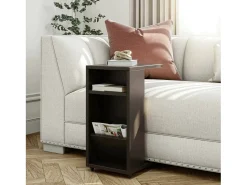 Mesa De Centro|Dmora Mesa de centro Dgambazz, Mesa de café, Suporte de revistas para sofá, Prateleira para sala de estar, 30x40h63 cm, Antracite Preto
