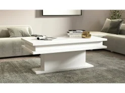 Dmora Mesa de centro Dgandin, Mesa de centro baixa, Porta-revistas, 100% Fabricado na Itália, 100x55h42 cm, brilhante^ Mesa De Centro