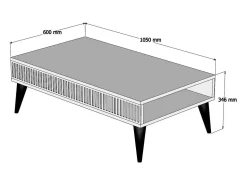 Dmora Mesa de centro Dgiovinc, Mesa de café, Porta-revistas para sofá, Prateleira para sala de estar, 105x60h35 cm, Nogueira e Branco^ Mesa De Centro