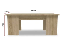 Clearance Habitat et jardin Mesa de centro "Diana" - 102 x 50 x 43 cm - Carvalho Castanho