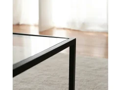 Mesa De Centro|Dmora Mesa de centro Djureski, Mesa de café, Porta-revistas para sofá, Prateleira para sala de estar, 90x60h40 cm, Tortora e Preto Cinzento