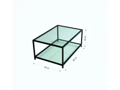 Mesa De Centro|Dmora Mesa de centro Djureski, Mesa de café, Porta-revistas para sofá, Prateleira para sala de estar, 90x60h40 cm, Tortora e Preto Cinzento