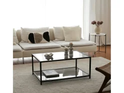 Dmora Mesa de centro Djureski, Mesa de café, Porta-revistasPara sofá, Prateleira de sala, 90x60h40 cm,^ Mesa De Centro