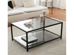 Dmora Mesa de centro Djureski, Mesa de café, Porta-revistasPara sofá, Prateleira de sala, 90x60h40 cm,^ Mesa De Centro