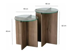 Best Dmora Mesa de centro Dlancion, Mesa bEixo de café, porta-revistas para sofá, prateleira de sala de estar, 40x40h60 cm, nogueira Castanho