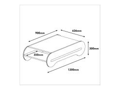 Mesa De Centro*Dmora Mesa de centro Dmicheli, Mesa de café baixa, Suporte de revistas para sofá, Prateleira de sala de estar, 120x64h30 cm, Nogueira e Branco Castanho