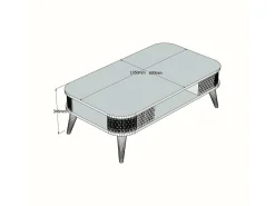 Dmora Mesa de centro Dmoll, Mesa de café, Suporte para sofá, Prateleira para sala, 105x60h35 cm, Carvalho^ Mesa De Centro