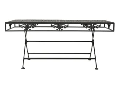 Outlet Mesa de centro dobrável estilo vintage metal 100x50x45 cm PT376311 Preto