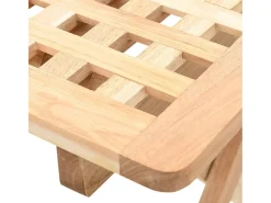 Best Mesa de centro dobrável madeira de nogueira maciça 50x50x49 cm PT807489 Bege
