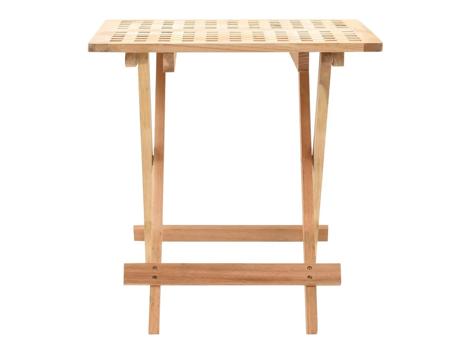 Best Mesa de centro dobrável madeira de nogueira maciça 50x50x49 cm PT807489 Bege