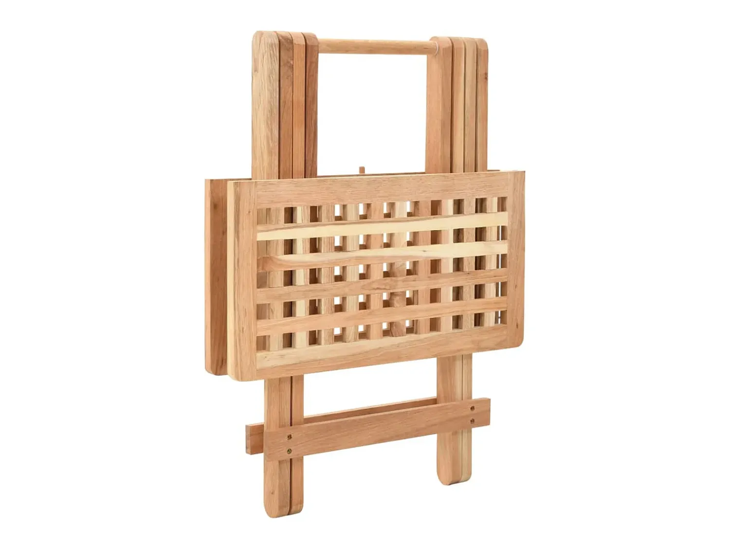 Best Mesa de centro dobrável madeira de nogueira maciça 50x50x49 cm PT807489 Bege