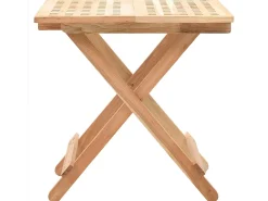 Best Mesa de centro dobrável madeira de nogueira maciça 50x50x49 cm PT807489 Bege