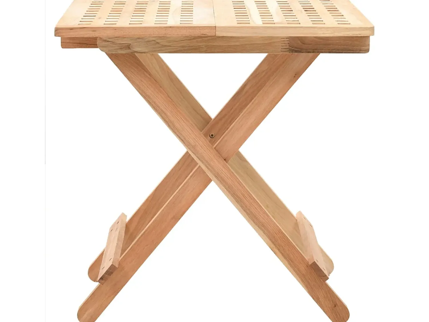 Best Mesa de centro dobrável madeira de nogueira maciça 50x50x49 cm PT807489 Bege