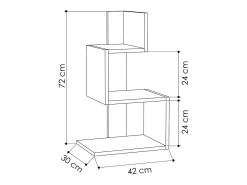 Mesa De Centro|Dmora Mesa de centro Dpittali, Mesa basSou de café, porta-revistas para sofá, prateleira para sala de estar, 42x30h72 cm, e carvalho Branco