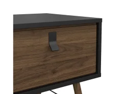 Mesa De Centro*Dmora Mesa de centro Dvalot, Mesa de centro baixa, Porta-revistas para sofá, Estante de sala, 102x48 h50 cm, e Nogueira Preto