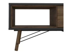 Mesa De Centro*Dmora Mesa de centro Dvalot, Mesa de centro baixa, Porta-revistas para sofá, Estante de sala, 102x48 h50 cm, e Nogueira Preto