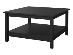 Dmora Mesa de centro Dvalzani, Mesa de centro baixa, Porta-revistas para sofá, Estante de sala, 81x81 h45 cm, Preto