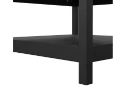 Dmora Mesa de centro Dvalzani, Mesa de centro baixa, Porta-revistas para sofá, Estante de sala, 81x81 h45 cm, Preto