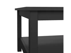 Dmora Mesa de centro Dvalzani, Mesa de centro baixa, Porta-revistas para sofá, Estante de sala, 81x81 h45 cm, Preto