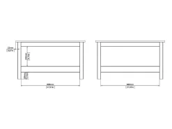 Mesa De Centro|Dmora Mesa de centro Dvalzani, Mesa de centro baixa, Porta-revistas para sofá, Estante de sala, 81x81 h45 cm, Branco