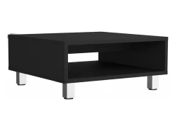 TuHome Mesa de centro Eclipse em melamina com prateleiras inferiores e 4 pés , , 26.9 cm X 60 cm X 60 cm^ Mesa De Centro