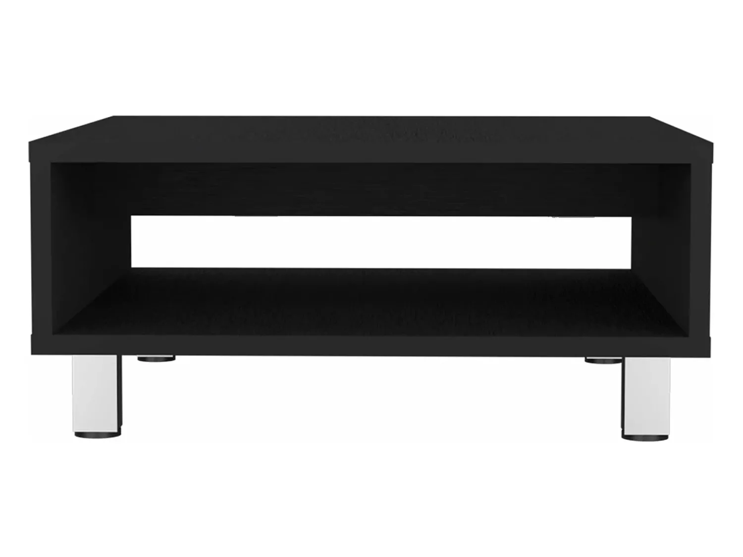 TuHome Mesa de centro Eclipse em melamina com prateleiras inferiores e 4 pés , , 26.9 cm X 60 cm X 60 cm^ Mesa De Centro