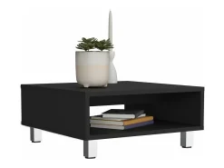 TuHome Mesa de centro Eclipse em melamina com prateleiras inferiores e 4 pés , , 26.9 cm X 60 cm X 60 cm^ Mesa De Centro