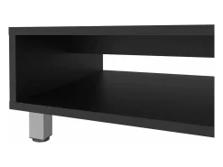 TuHome Mesa de centro Eclipse em melamina com prateleiras inferiores e 4 pés , , 26.9 cm X 60 cm X 60 cm^ Mesa De Centro