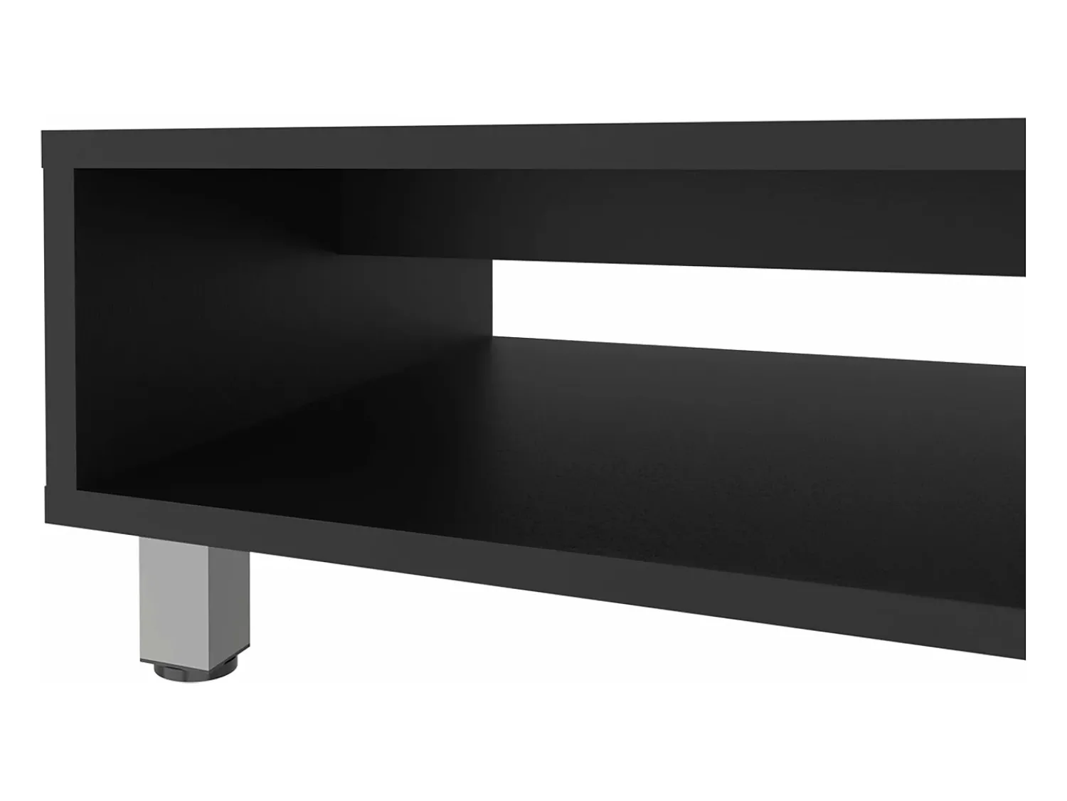 TuHome Mesa de centro Eclipse em melamina com prateleiras inferiores e 4 pés , , 26.9 cm X 60 cm X 60 cm^ Mesa De Centro