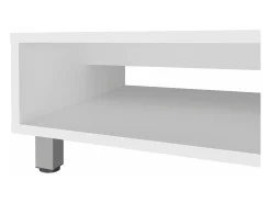 Discount TuHome Mesa de centro Eclipse em melamina com prateleiras inferiores e 4 pés, branca, 26.9 cm X 60 cm X 60 cm Branco