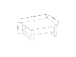 Mesa De Centro|Petits-Meubles Mesa de centro Eden madeira e metal 50cm Natural claro