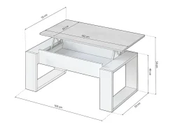 Mesa De Centro*duehome Mesa de centro elevable Neo Cinzento