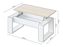 duehome Mesa de centro elevable Neo^ Mesa De Centro