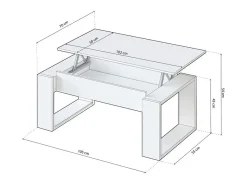 duehome Mesa de centro elevable Neo^ Mesa De Centro