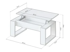 duehome Mesa de centro elevable Neo^ Mesa De Centro