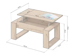 Online duehome Mesa de centro elevable Neo Castanho