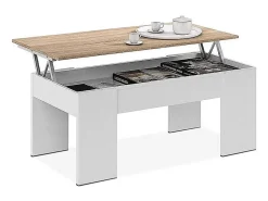 Mesa De Apoio*Saldosystocks Mesa de Centro Elevatoria Elise, e Cimento 90x50cm Branco