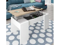 Mesa De Apoio*Saldosystocks Mesa de Centro Elevatoria Elise, e Cimento 90x50cm Branco