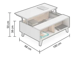 Mesa De Centro|duehome Mesa de centro elevatória Niva Castanho