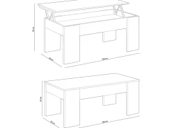 Best Saldosystocks Mesa de centro elevatória Elise branca, sua combinação de funcionalidade e design ideal para sua casa Branco